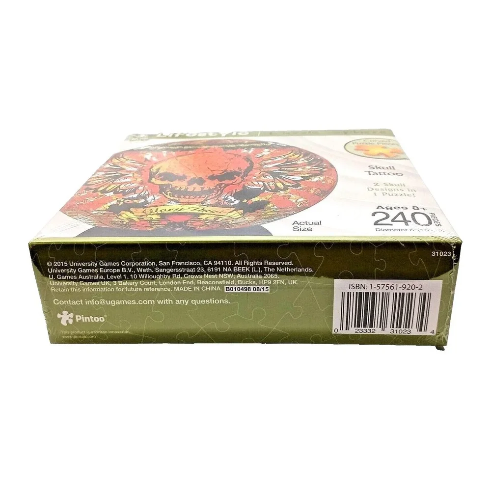 New 3D SPHERE SKULL PUZZLE w Multi-Tattoos 240‎ Pcs Lifestyle BePuzzled #31023